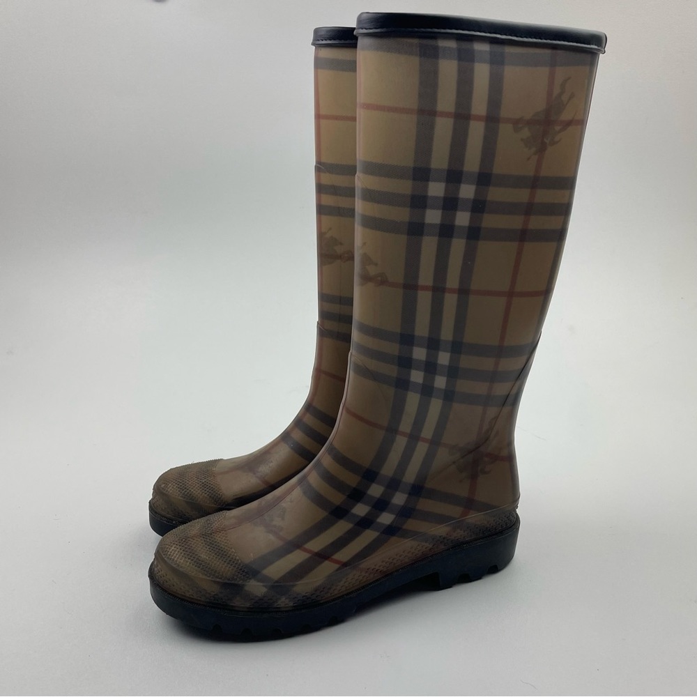 Burberry Nova Check Rain Boots Made in Italy Women’s Size 37EU 5UK) 6US)